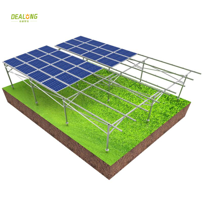 Sistema de montagem solar de fazenda de alumínio para piso plano
