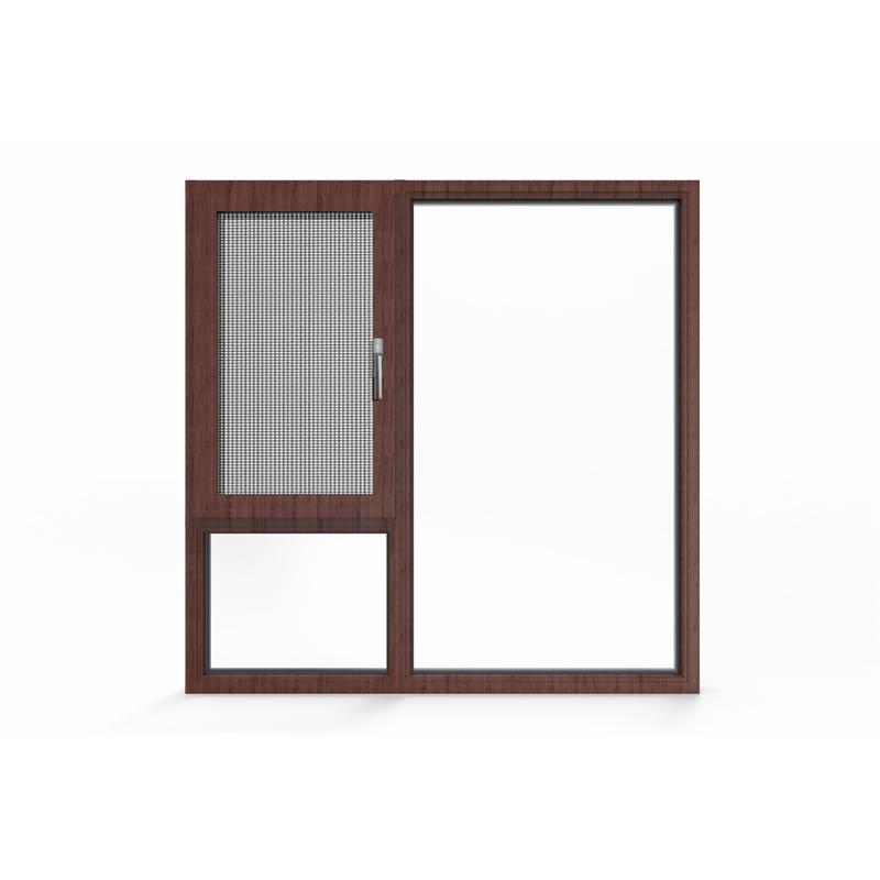 Eco janelas de dobradiça de madeira à prova de som de madeira revestida de alumínio