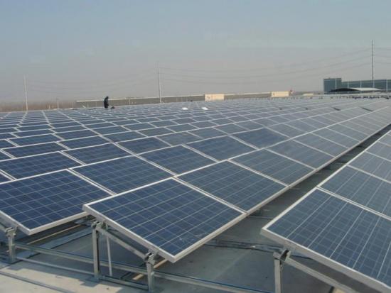 Estrutura de estantes de painel solar com lastro de telhado
