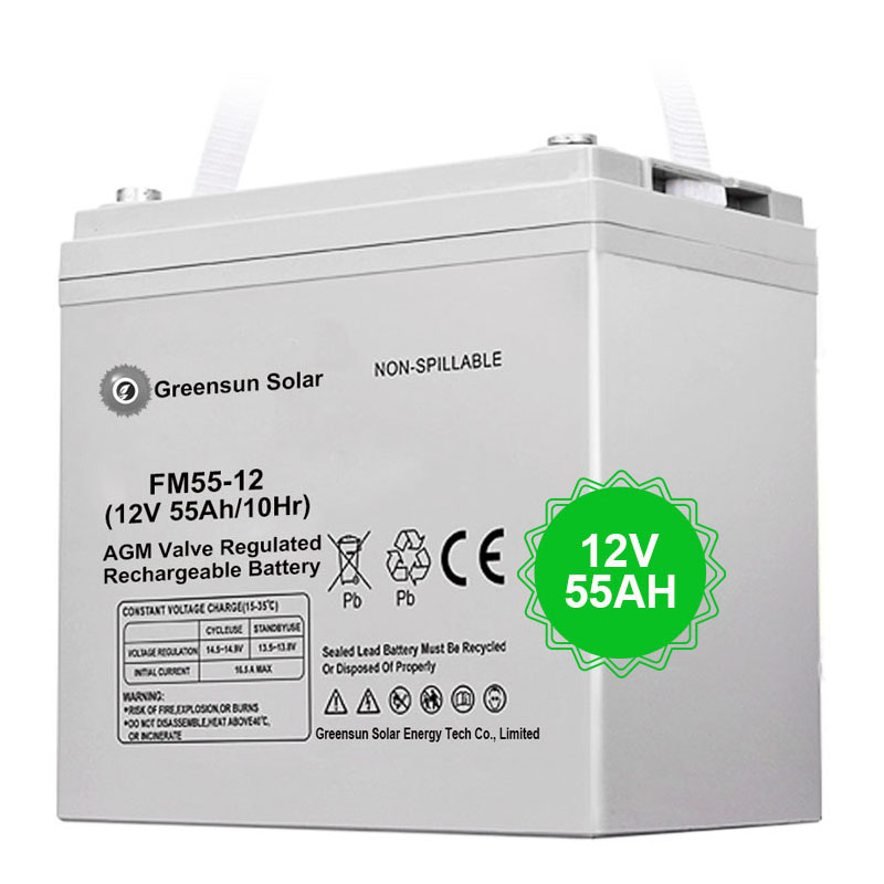 Bateria de chumbo-ácido recarregável 12v 55AH AGM para central elétrica
