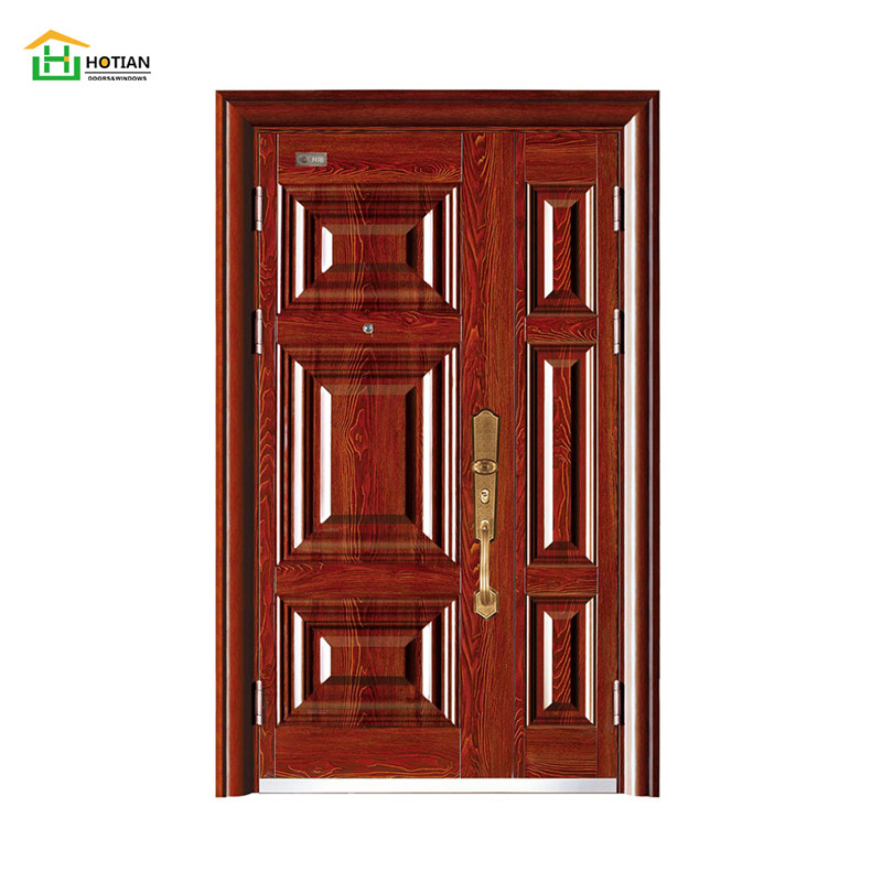 Venda imperdível porta principal de aço inoxidável de segurança para uso doméstico porta dupla porta de aço de alta qualidade para mãe e filho
