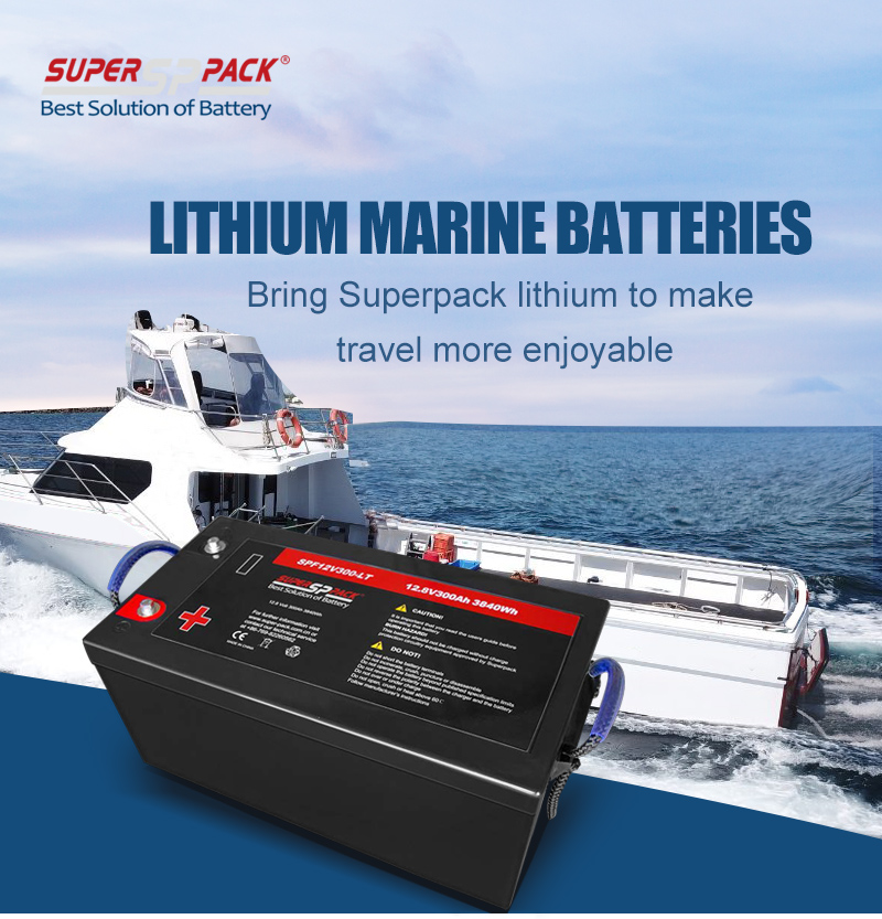 Baterias de lítio LiFePO4 de ciclo profundo Superpack 12v200Ah para navios