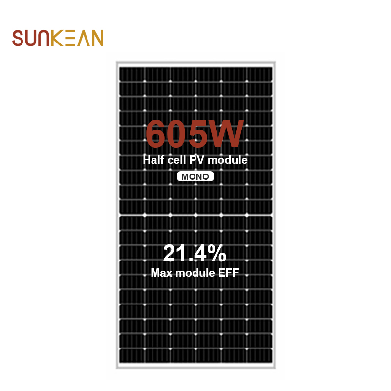 605 W 210 mm Meio corte 120 células Módulo fotovoltaico mono de alta potência

