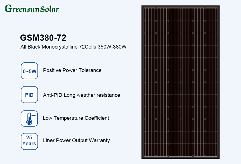 painéis solares pretos completos 380w 400w 72cells