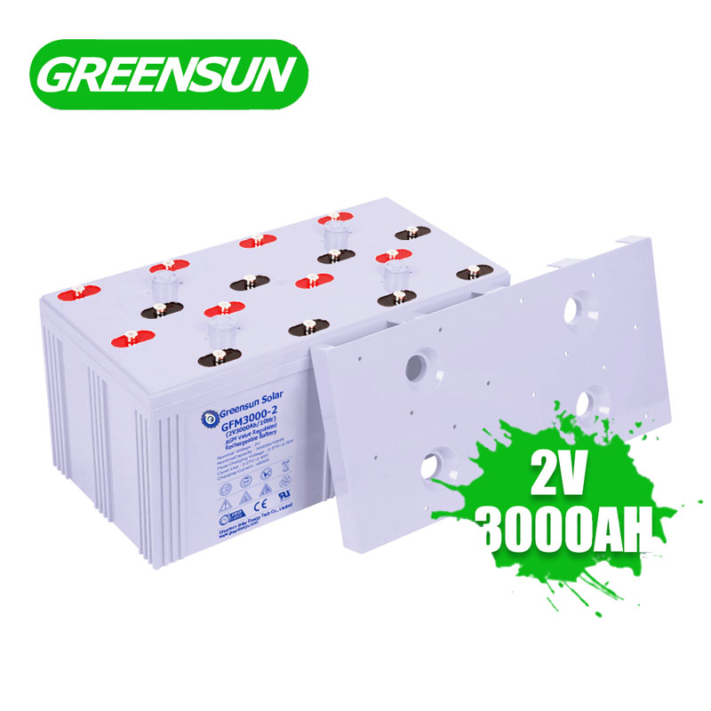 Bateria de chumbo-ácido regulada por válvula Vrla AGM GEL Battery 2V 1000Ah 1500Ah 2000Ah 3000Ah para UPS Solar Telecom
