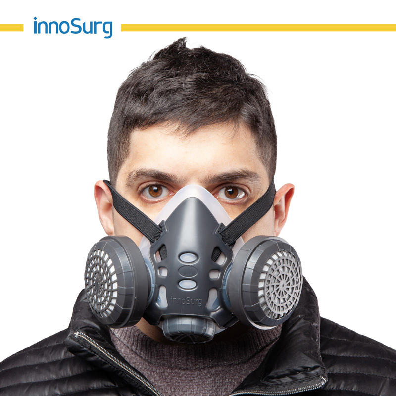 A meia-máscara do respirador para produtos químicos e gases
