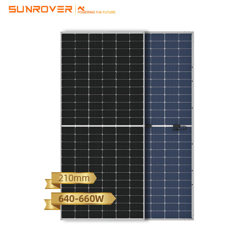 Módulo bifacial mono 640W 645W 650W 655W 660W painéis de telhado solar
