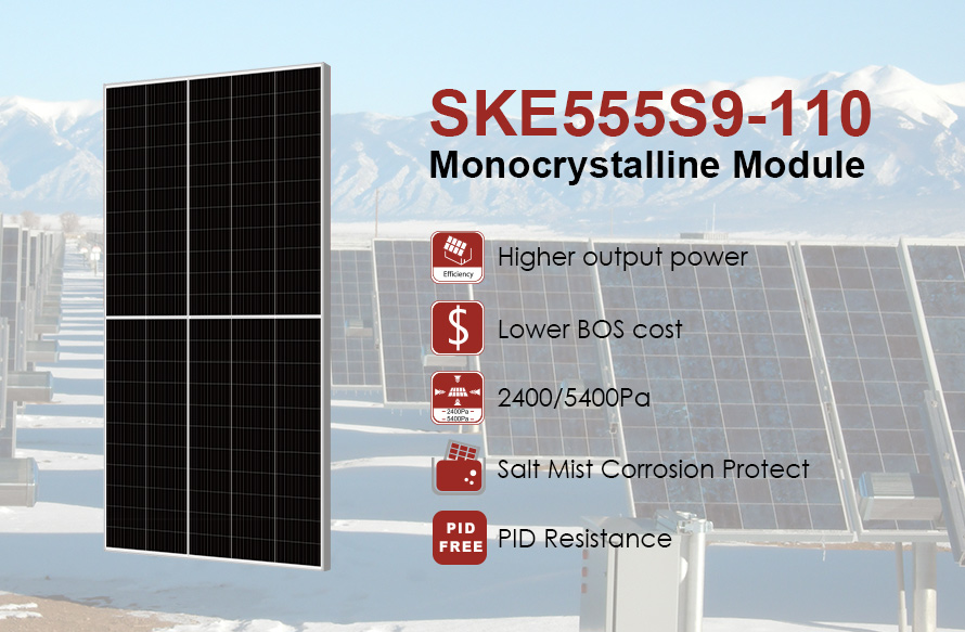 Módulo fotovoltaico de meio corte MBB Série 210 555W