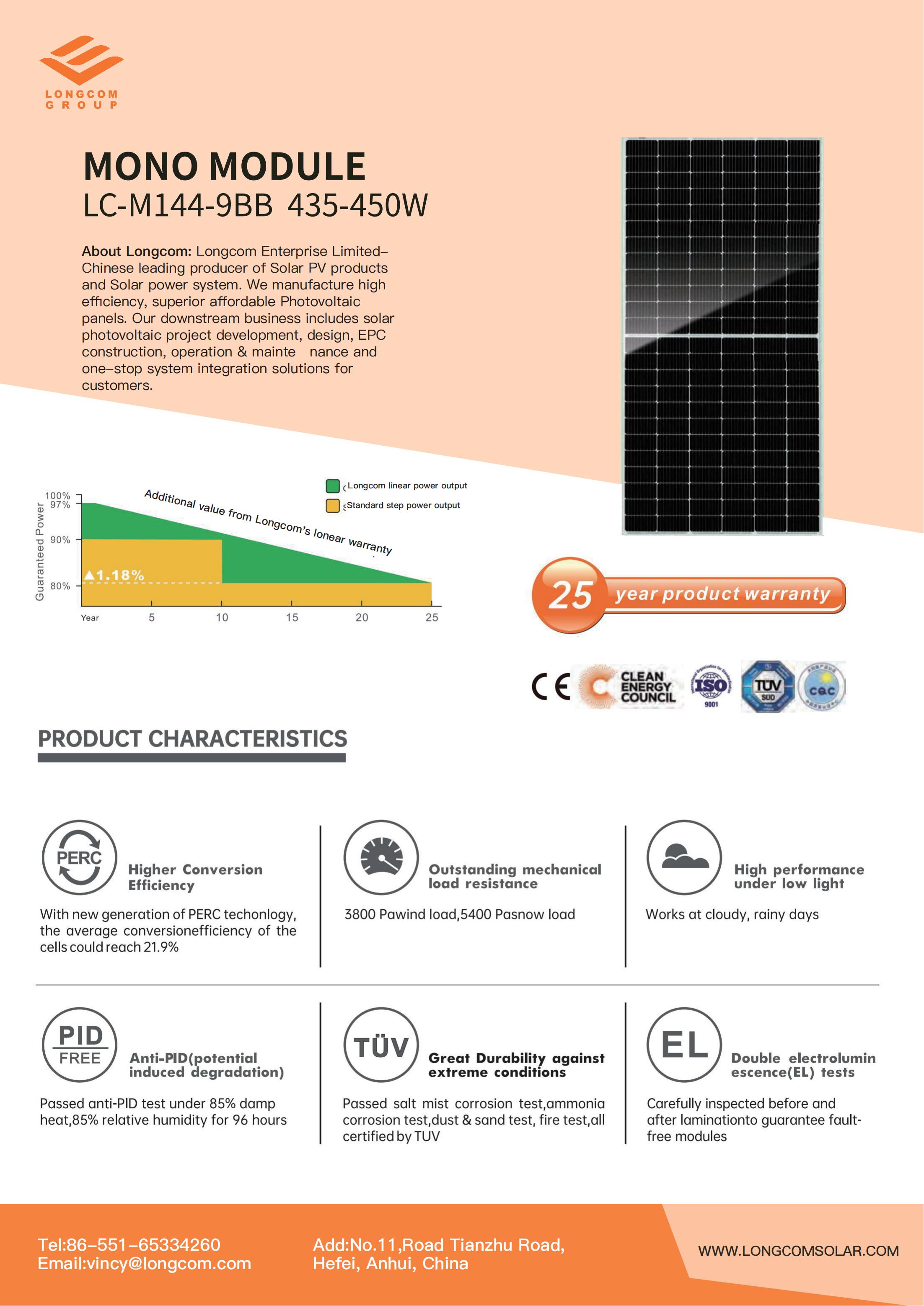 Monocristalino para sistema de energia solar residencial