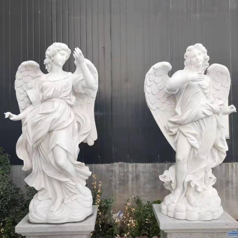 Estátua de mármore de anjo feminino
