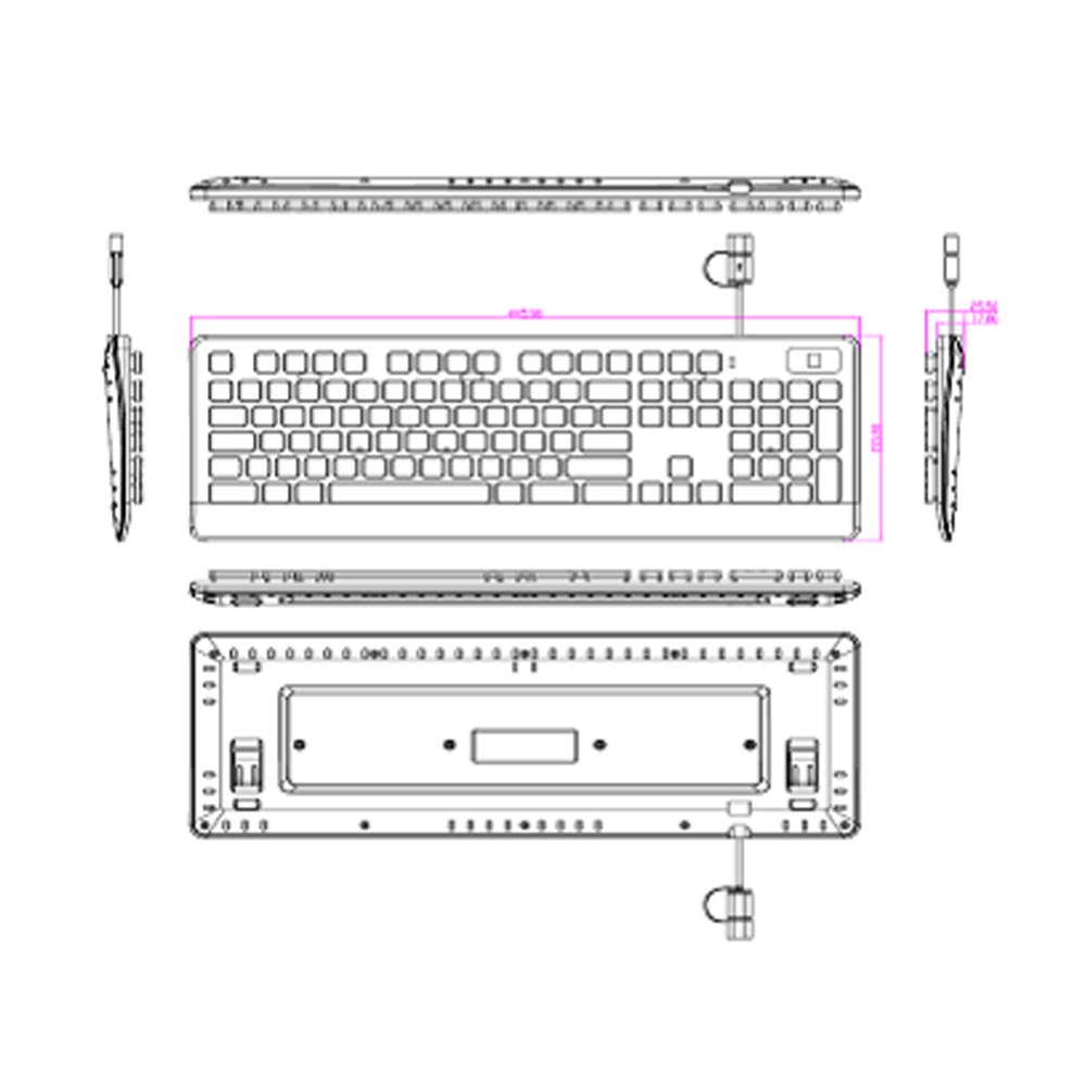 Teclado de impressão digital USB