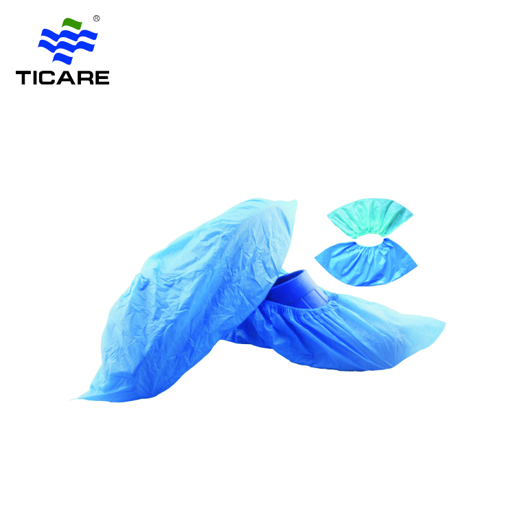 Capas de sapato descartáveis ​​CPE de plástico azul à prova d'água