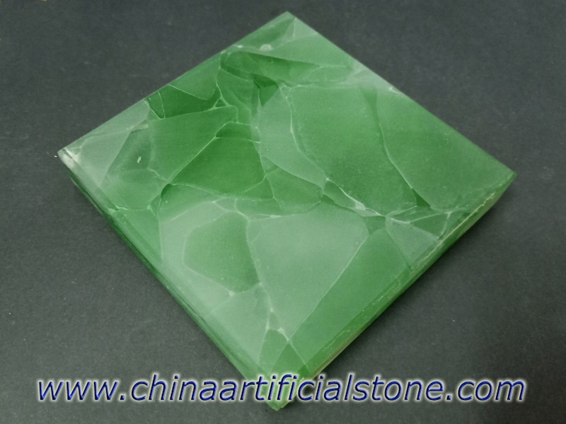 Placas de pedra de vidro jade verde e branco Iceberg Glass2
