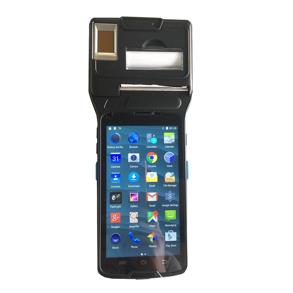 Smartphone de impressão digital 4G certificado pelo FBI com impressora térmica
