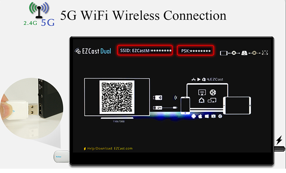 5G wifi sem fio 16 polegadas tela sensível ao toque monitor portátil