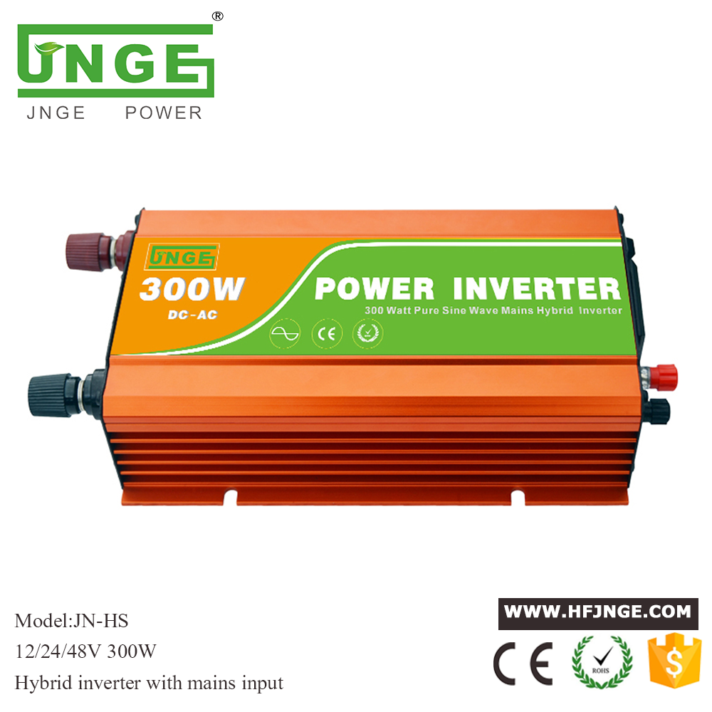 JN-HS 300W AC DC Inversor de potência de onda senoidal pura híbrido com rede AC
