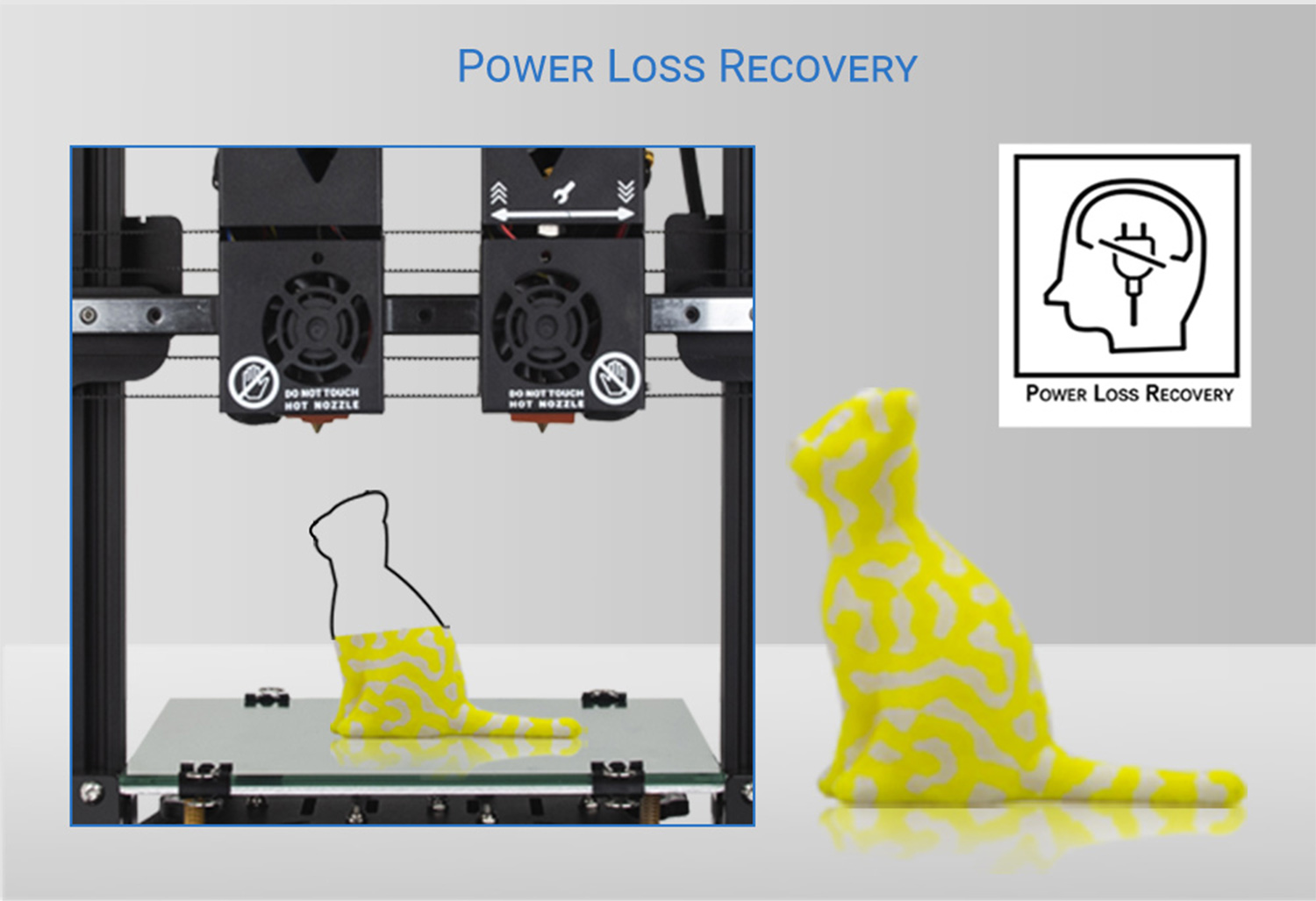 Recuperação de perda de energia da impressora 3D TENLOG Hands 2