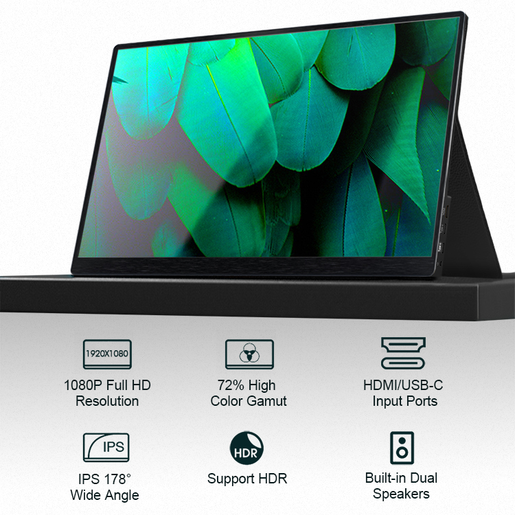 Tela de monitor portátil usb-c de 17,3 polegadas 1080p s4s