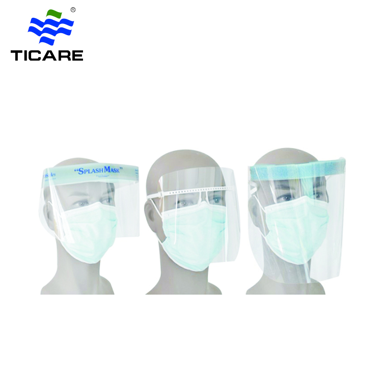 Escudo facial de proteção total de plástico PET médico antiembaçante

