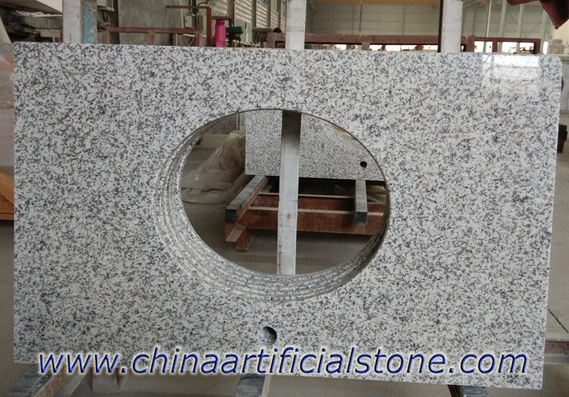 Bancadas de granito cinza branco da China para projetos comerciais

