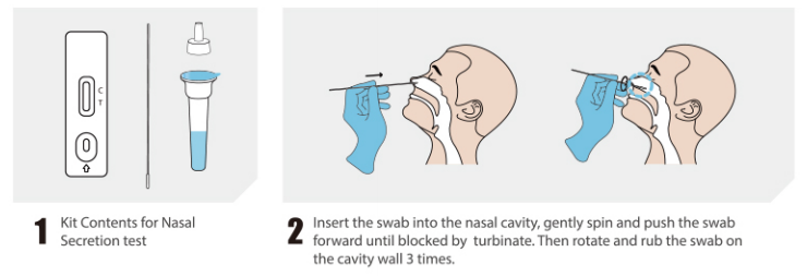 5 testes/teste de antígeno de cotonete nasal (ouro coloidal)