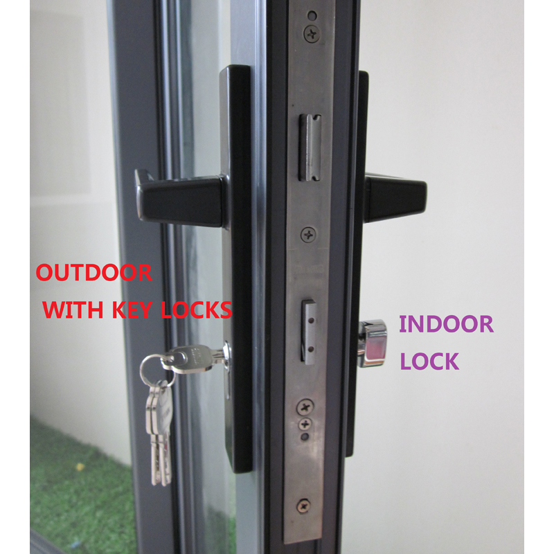 Design de porta de alumínio bifold dobrável com isolamento de alumínio
