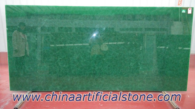 Folha de pedra de vidro jade de vidro magna retroiluminada verde

