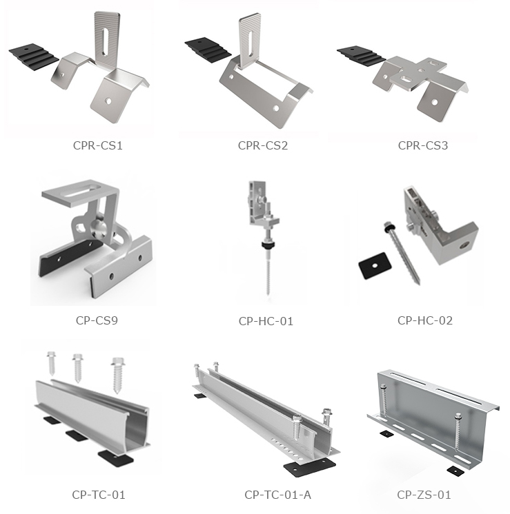 sistema de montagem de rack de teto de metal trapezoidal