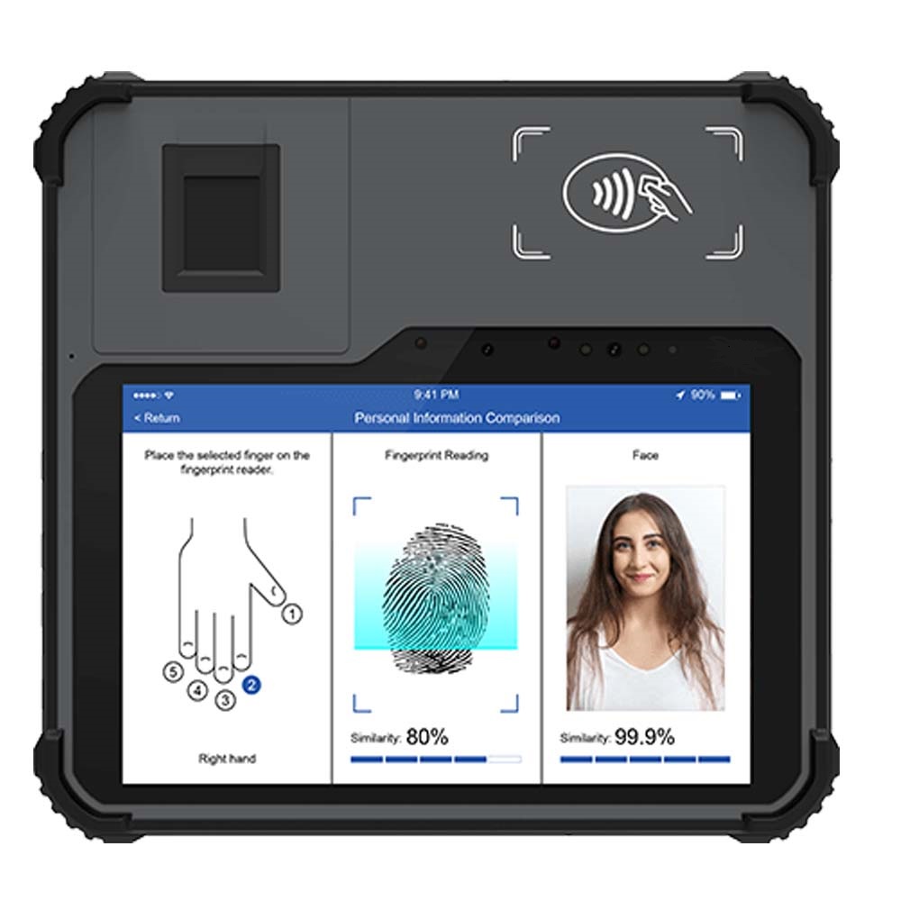 FAP45 Robusto Biométrico IRIS Impressão Digital E-ID Passaporte Leitura NIN Kits de Registro Tablet

