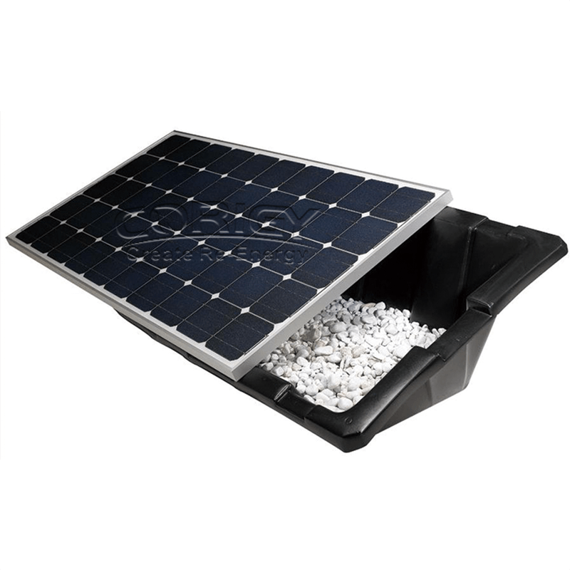 Sistema de montagem de telhado com lastro de plástico para painéis solares
