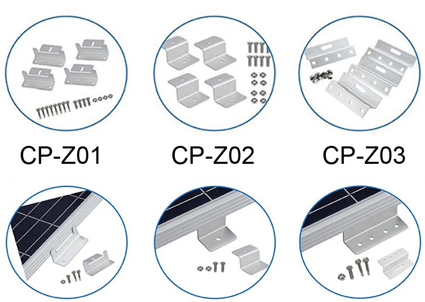 Montagem em rack de sistema de energia solar em forma de Z