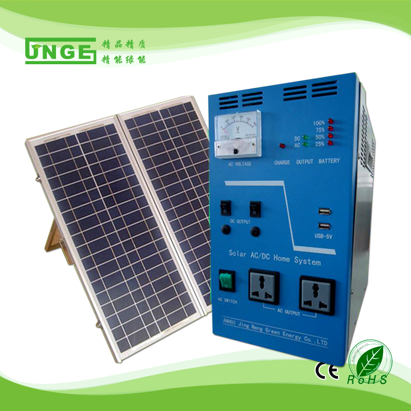 300W mini sistema de energia solar móvel homeuse com painel solar 100w bateria 55AH
