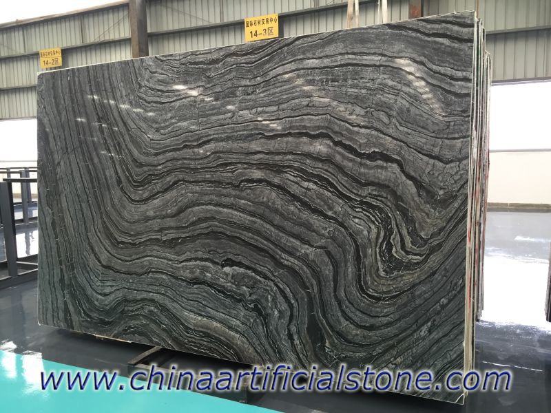 Placas de mármore serpegiante com veios de madeira preta da china
