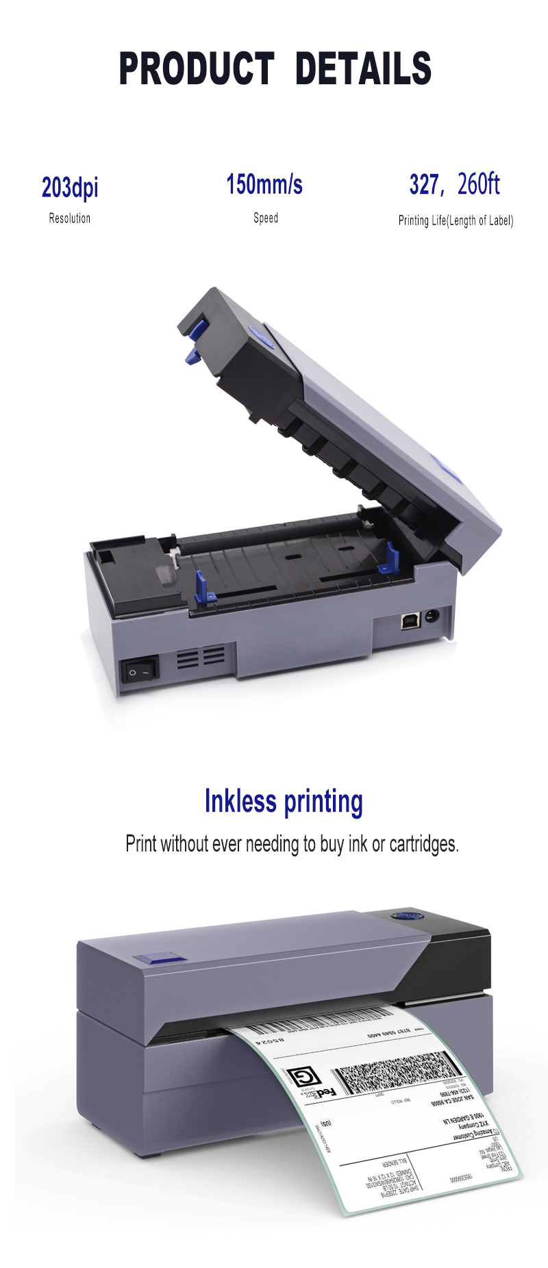 impressora de etiquetas 108mm lazada