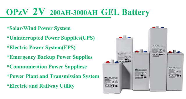 Bateria de gel tubular de armazenamento solar