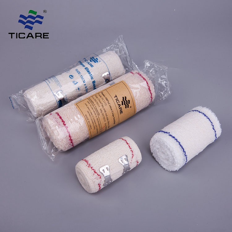 Bandagem elástica médica de algodão crepe bandagem elástica crepe cirúrgica
