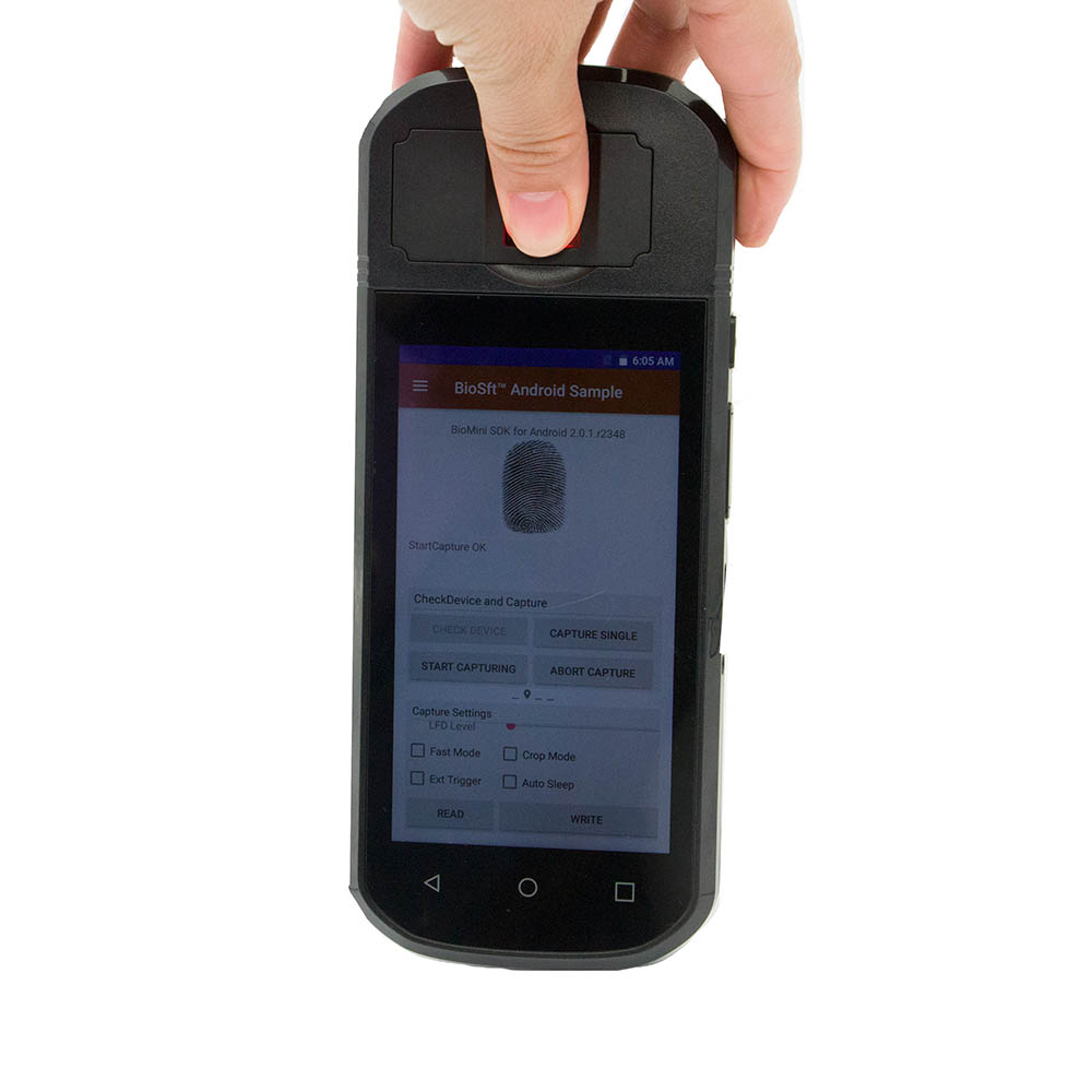 SFT Android PDA com impressão digital