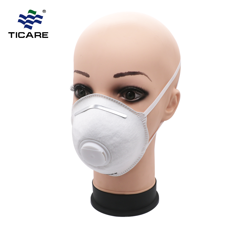 Máscara facial descartável não tecido cor N95
