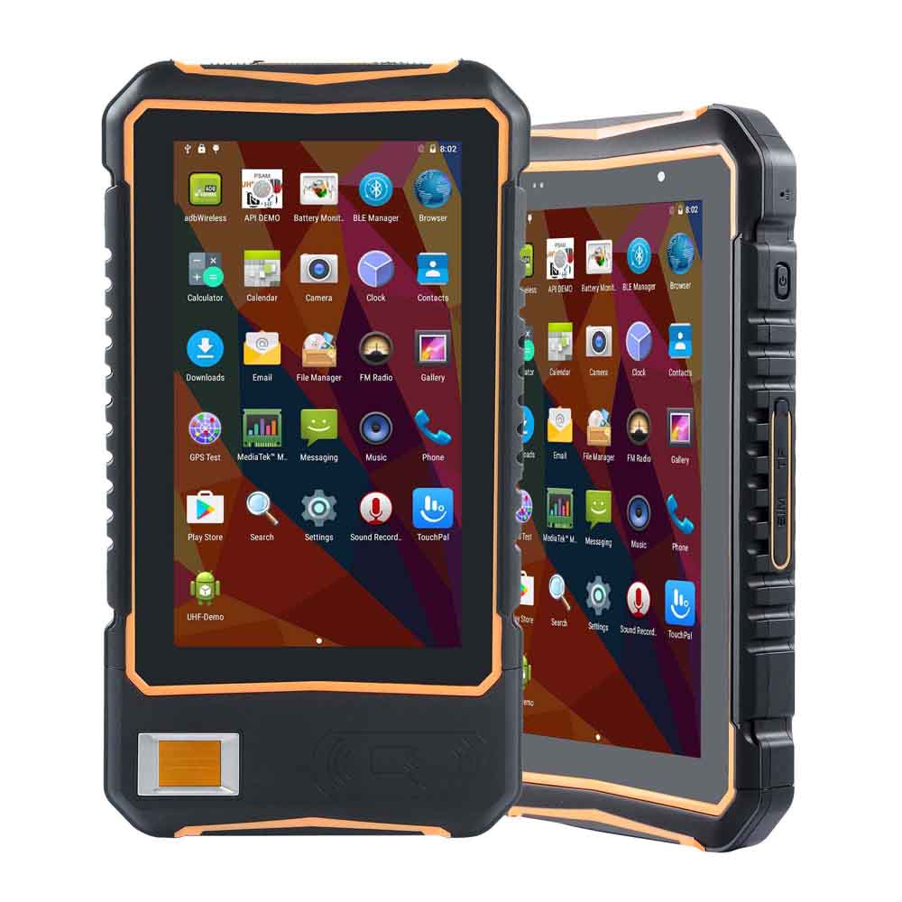 Tablet PC com scanner de impressão digital NFC robusto de 7 polegadas para exterior com certificado do FBI
