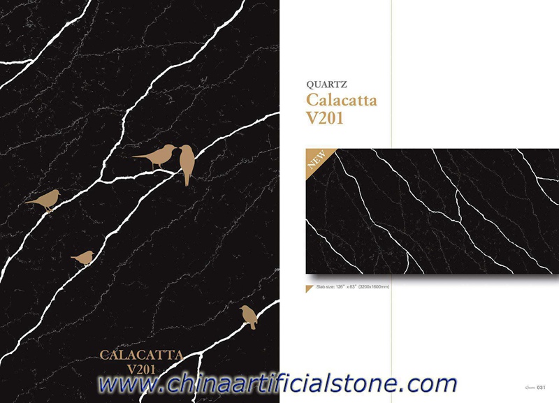 Laje de quartzo preto Calacatta