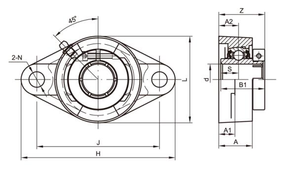 Rolamento de flange UEFT208