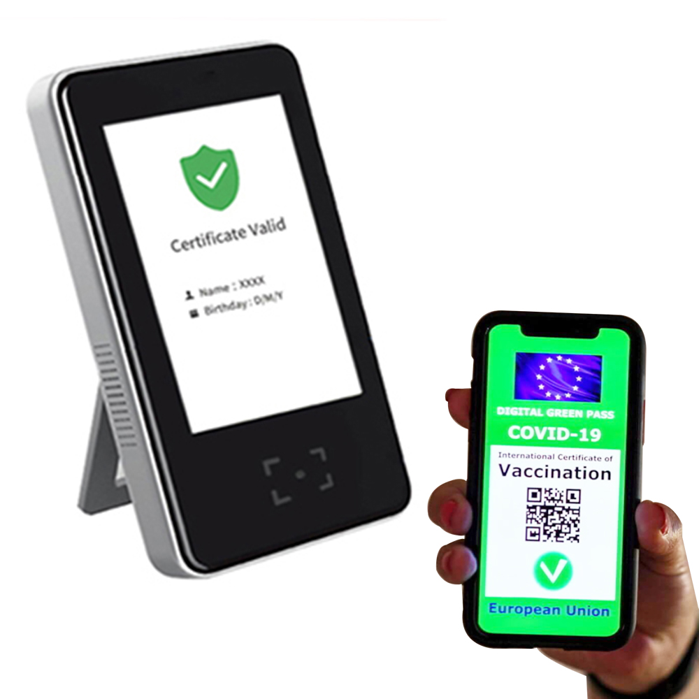 Máquina de scanner de passaporte de vacina com certificado de passe verde da UE HS-600
