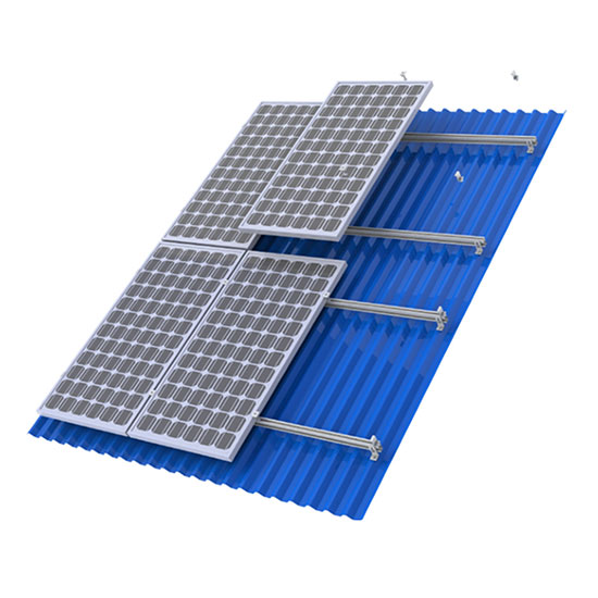 Sistema de estrutura de montagem de painel solar de telhado de metal
