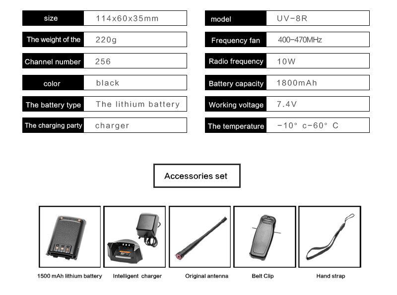 walkie talkie portátil de banda dupla uv