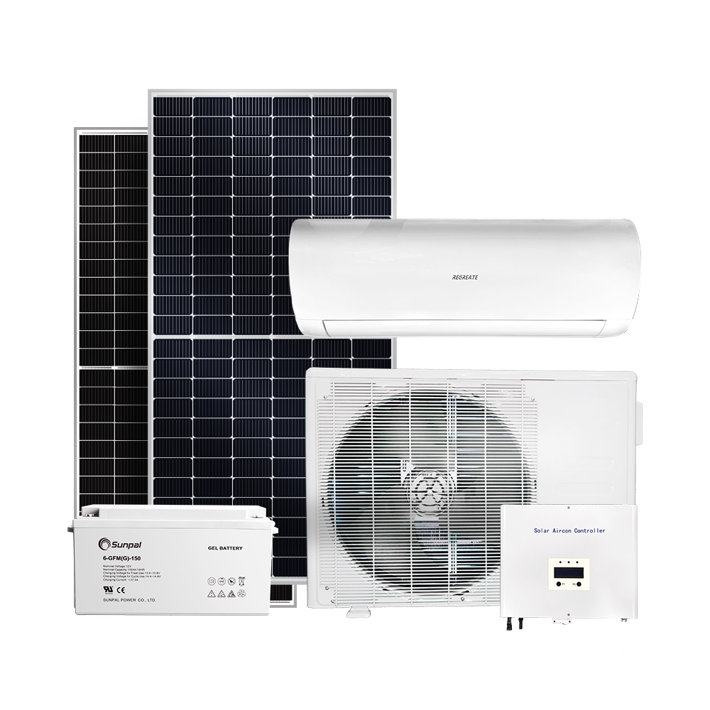 Unidades de ar condicionado domésticas alimentadas por energia solar cc fora da rede sistemas de refrigeração
