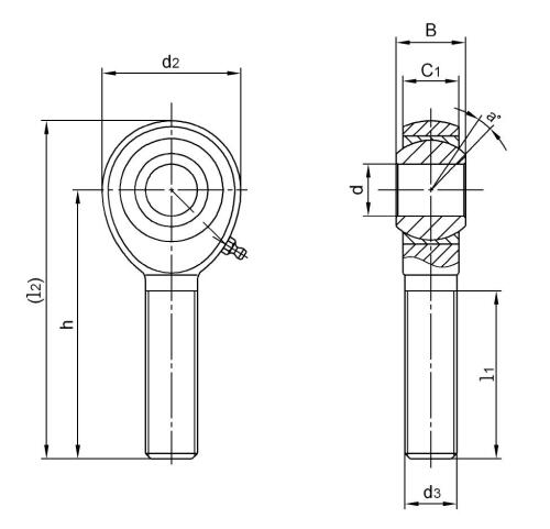 Rolamentos de extremidade de haste de aço JMX8