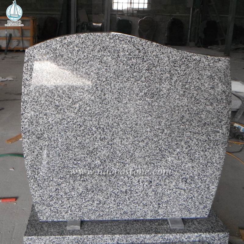 Lápide funerária de granito cinza G655 design simples polida
