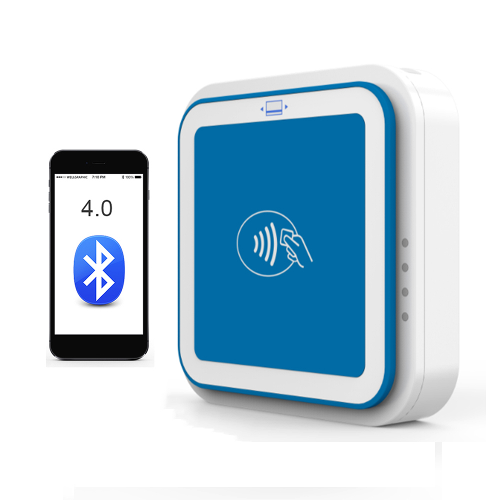 Leitor de cartão de crédito NFC móvel inteligente Bluetooth 3 em 1 com certificações PCI EMV I9
