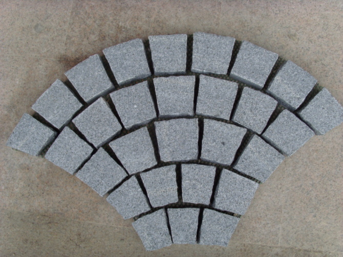 pedra de pavimentação de malha de granito cinza
