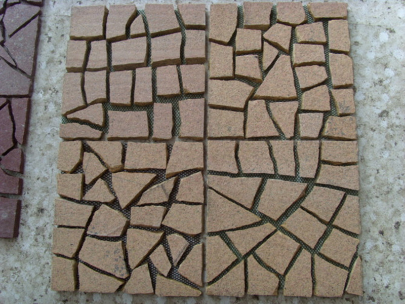 pedra de pavimentação de malha de granito amarelo natural
